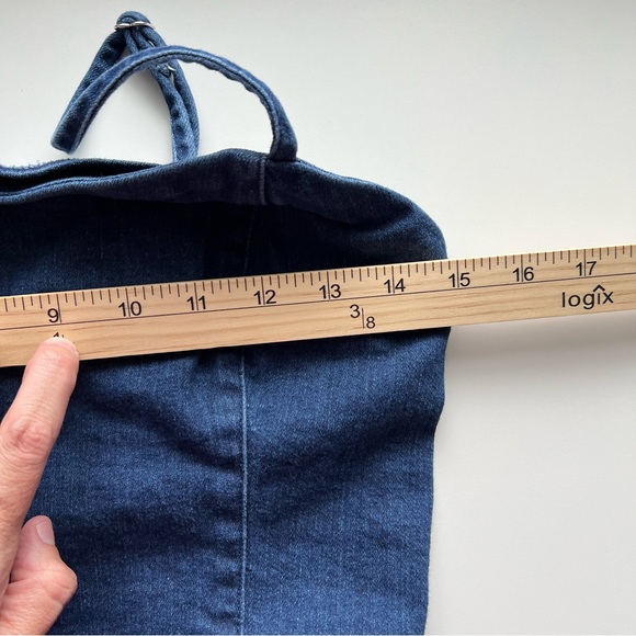 Belle Vere Dark Denim Blue Crop Stop Women’s Small Adjustable Straps Dark Wash - Picture 10 of 11